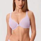 Women's Sheer Mesh Front Closure Posture Bra Orchid Hush @model_info:ESA1
