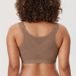 Women's Lightly Padded Posture Bra Brown Purple