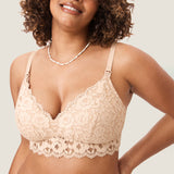 Women's Supportive Lace Nursing Bralette Beige @model_info:nursing
